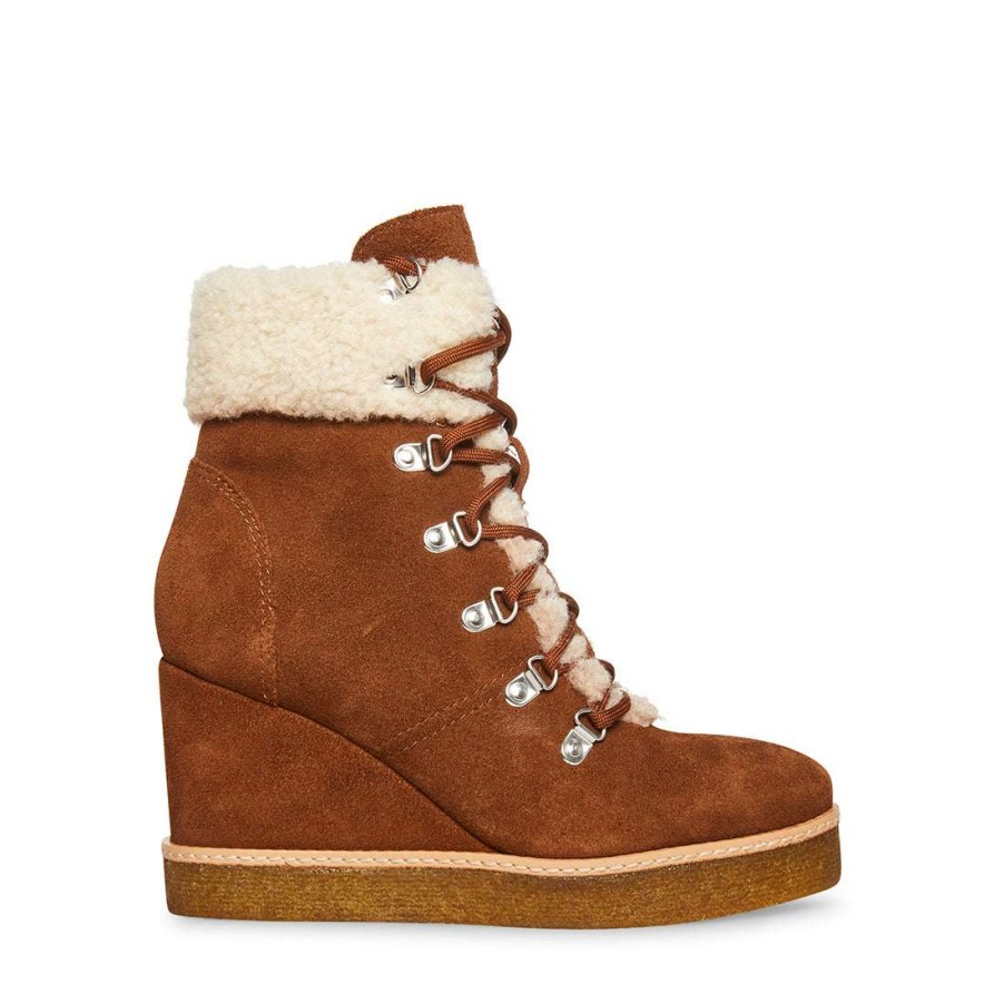 Platforms * | Cheap Stevemadden Marcel Cognac Suede