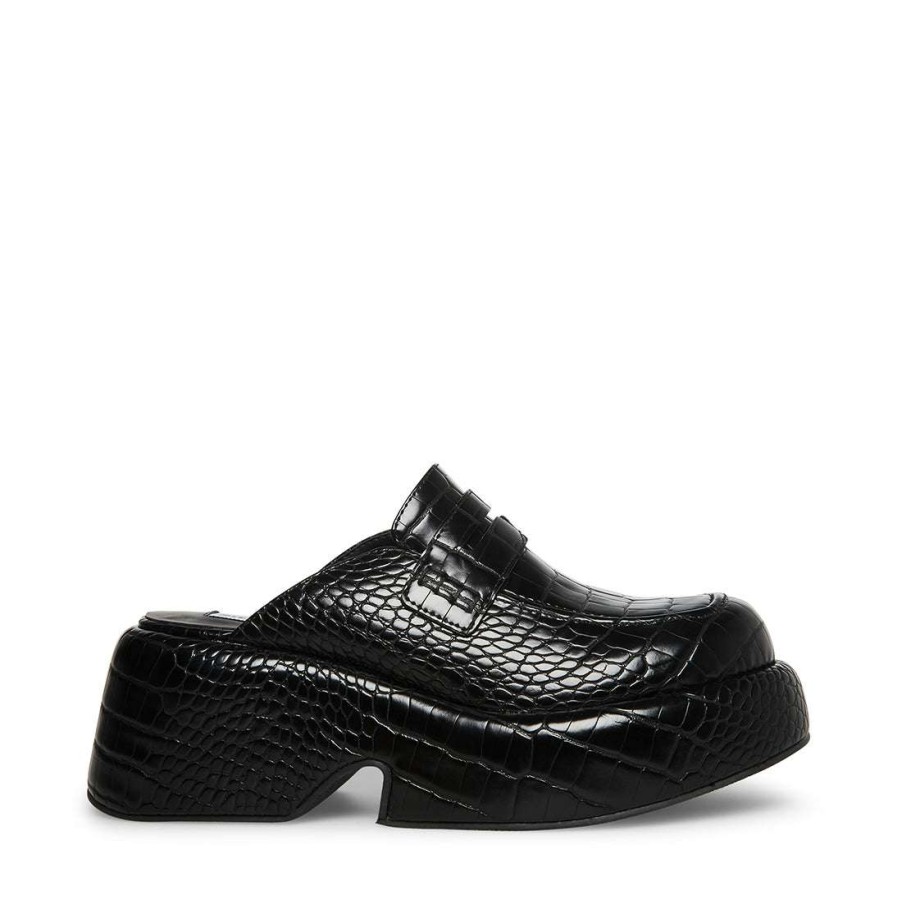 Platforms * | Buy Stevemadden Portia Black Crocodile