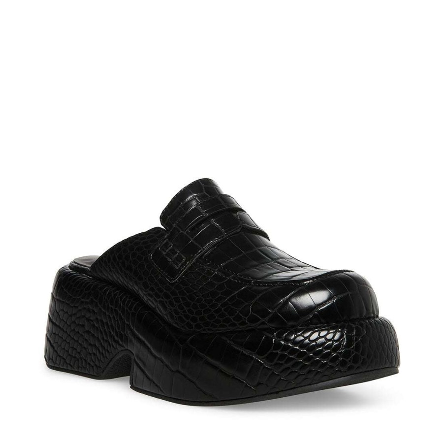 Platforms * | Buy Stevemadden Portia Black Crocodile