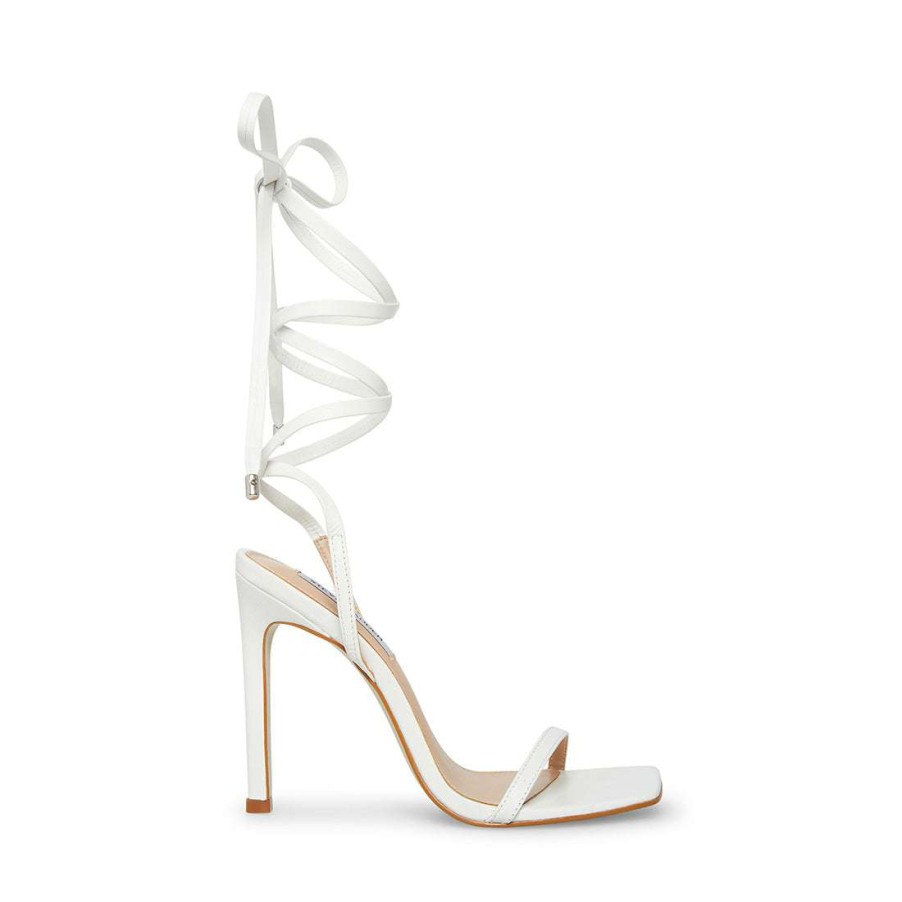 Heels * | Best Sale Stevemadden Uplift White Leather