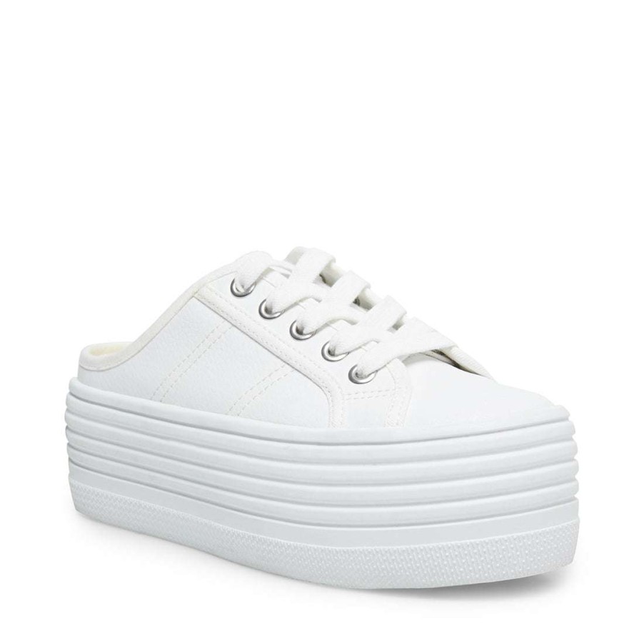 Platforms * | Best Reviews Of Stevemadden Bridget30 White Leather