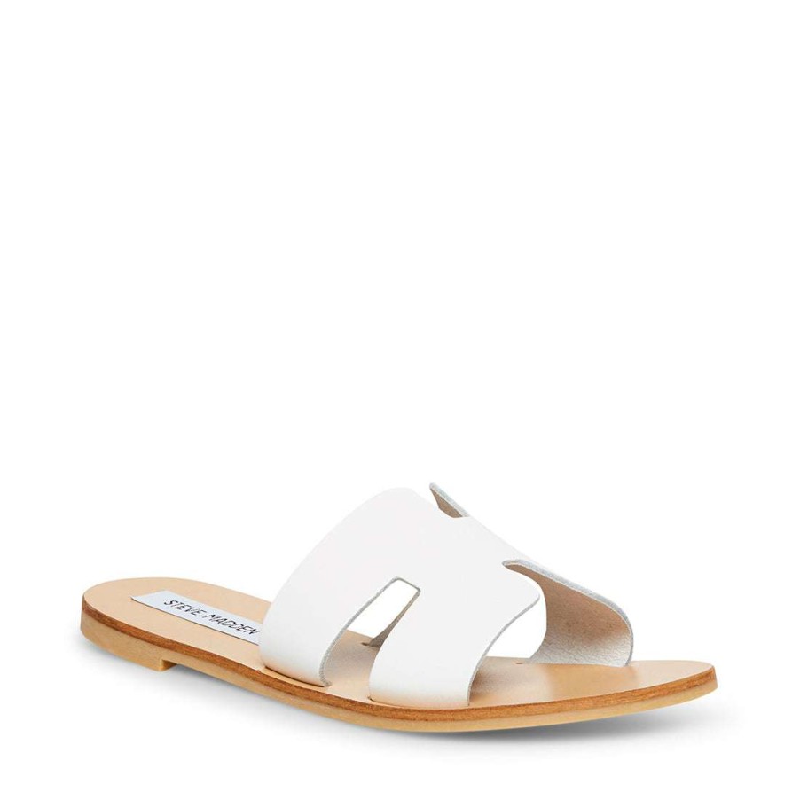 Sandals * | Coupon Stevemadden Greece White Leather