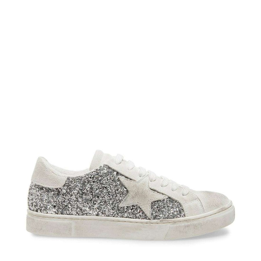 Sneakers * | Hot Sale Stevemadden Rubie Silver Glitter