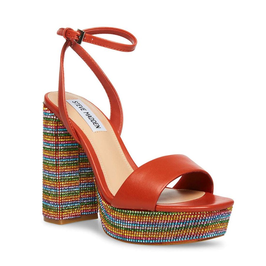 Heels * | Best Pirce Stevemadden Lessora Rust Multi