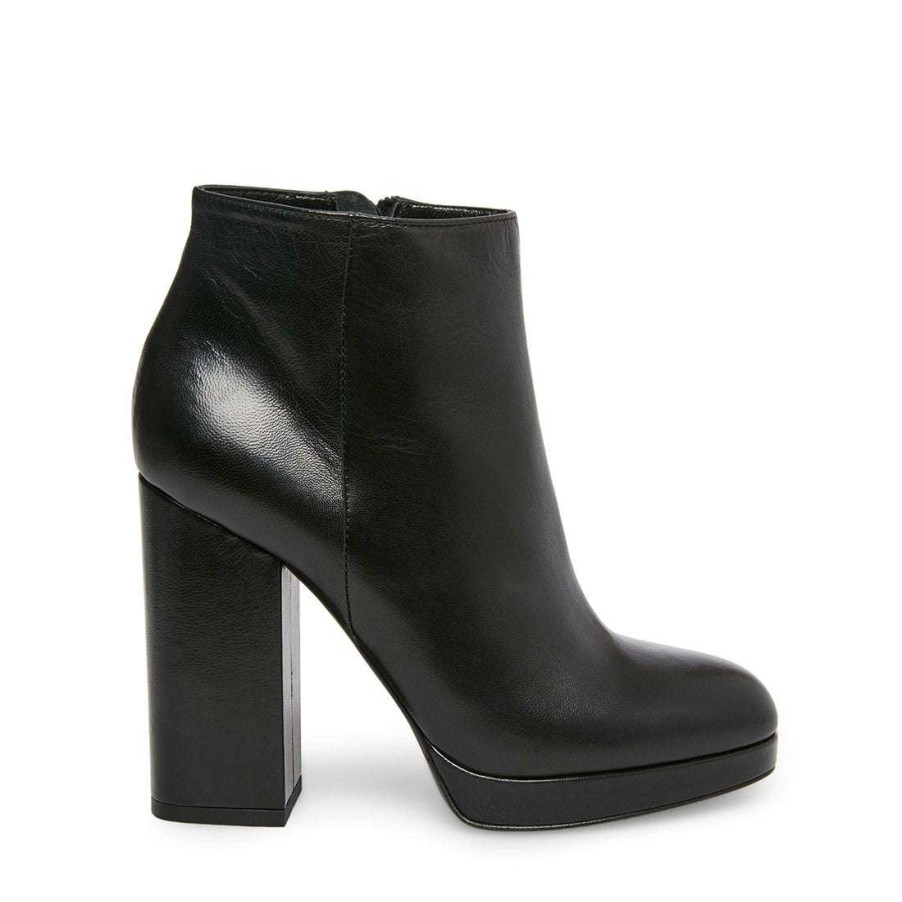 Booties * | Promo Stevemadden Ruth Black Leather