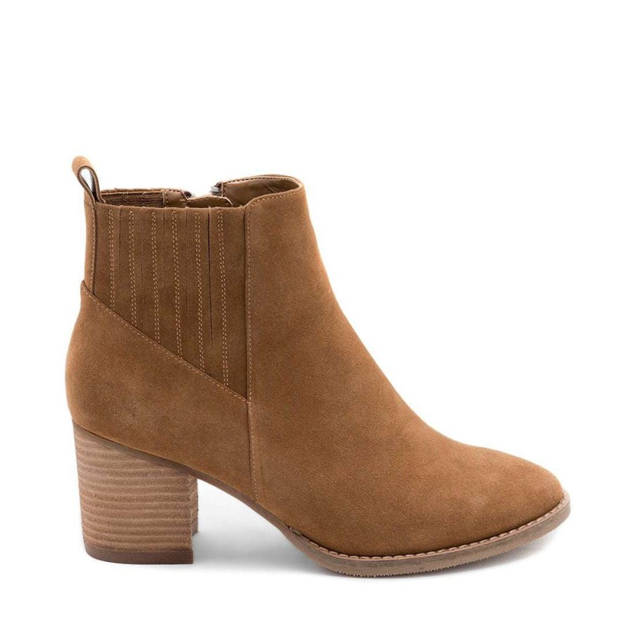 Booties * | New Stevemadden Noa Waterproof Camel Suede