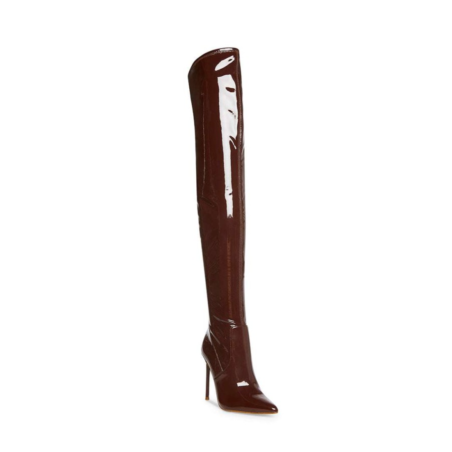 Boots * | Discount Stevemadden Vava Brown Patent