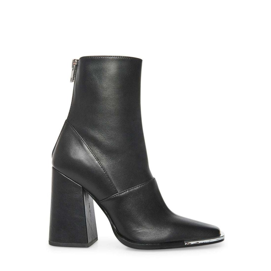 Booties * | Budget Stevemadden Excess Black Leather