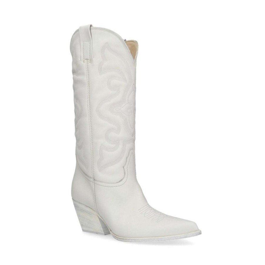 Boots * | Budget Stevemadden West White Leather