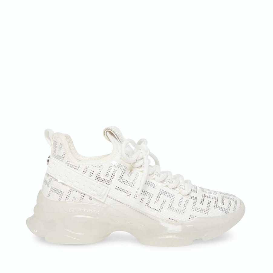 Sneakers * | Budget Stevemadden Maxima-S White/Silver