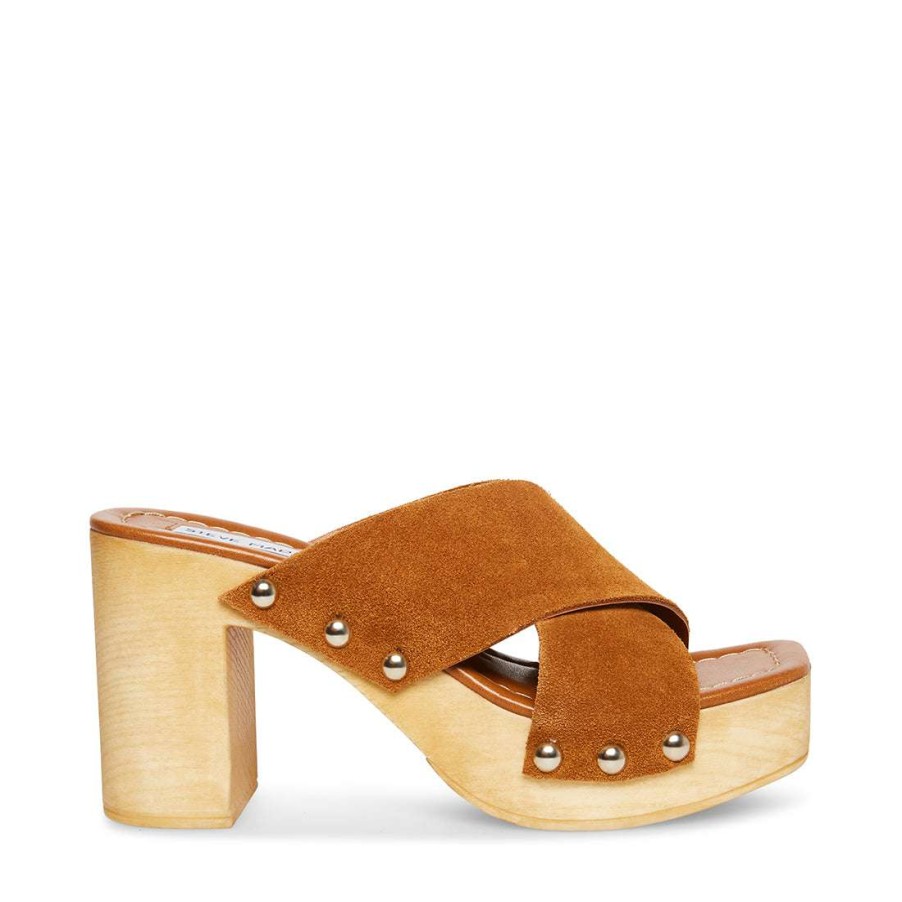 Heels * | Buy Stevemadden Raven Chestnut Suede