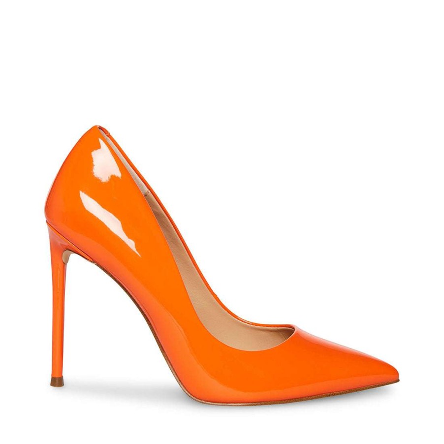 Heels * | Cheap Stevemadden Vala Orange Patent