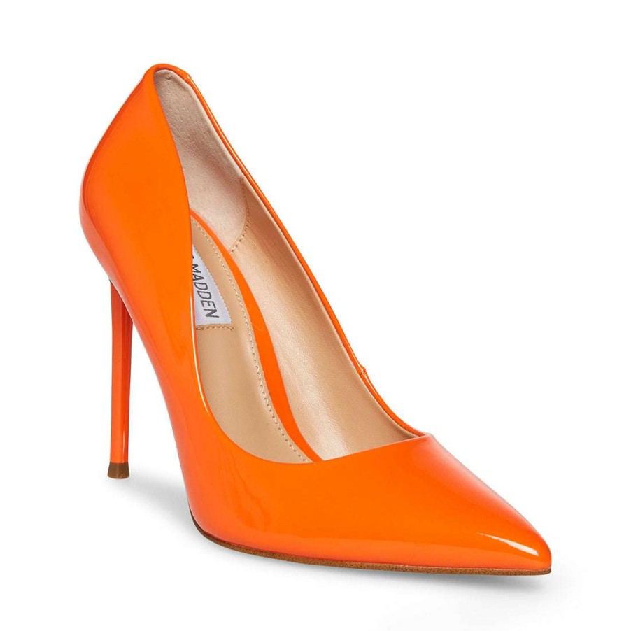 Heels * | Cheap Stevemadden Vala Orange Patent