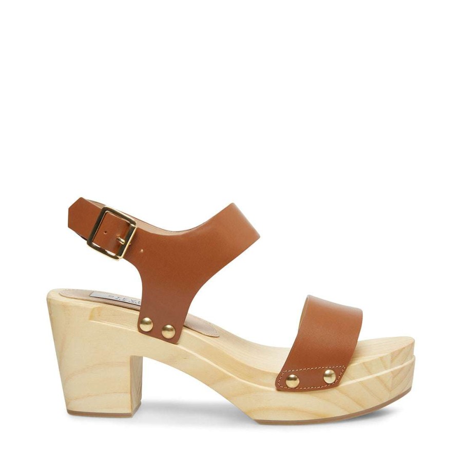 Heels * | Flash Sale Stevemadden Fabee Cognac Leather