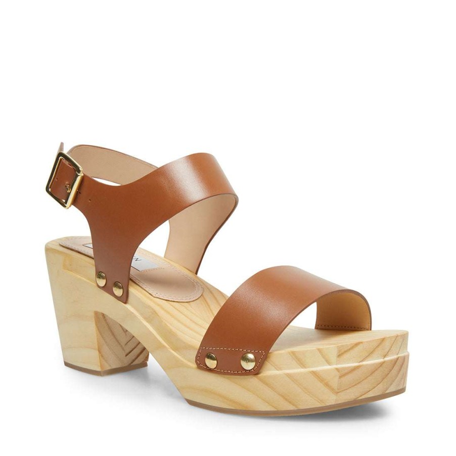 Heels * | Flash Sale Stevemadden Fabee Cognac Leather