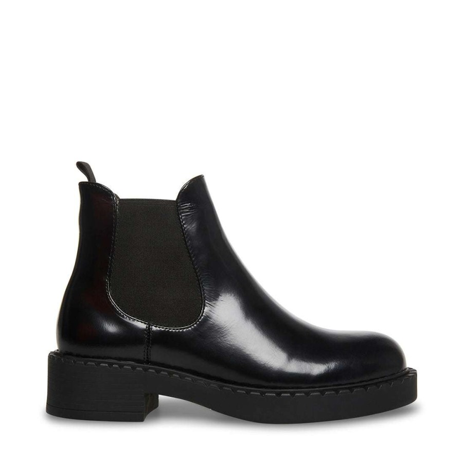 Booties * | New Stevemadden Poppy Black Leather