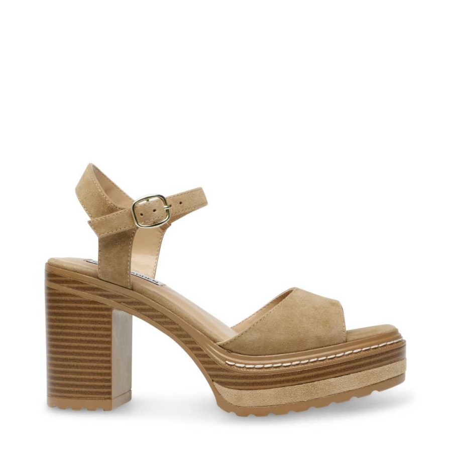 Heels * | Discount Stevemadden Shaker Sand Suede