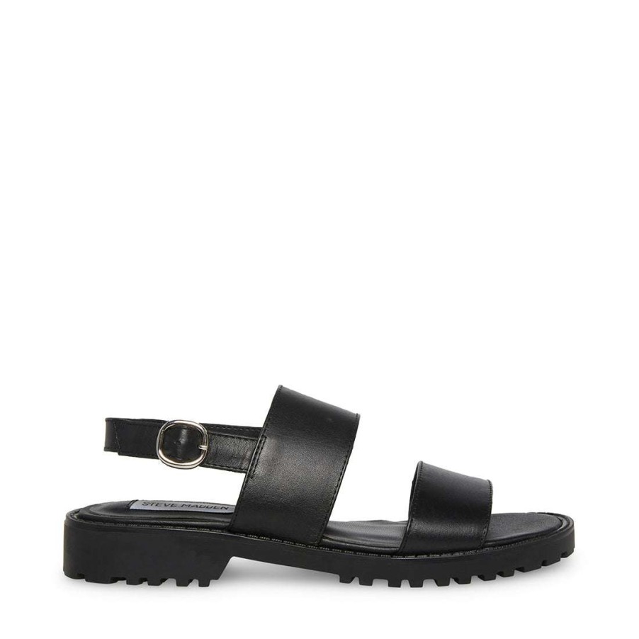 Sandals * | Best Reviews Of Stevemadden Havanna Black Leather