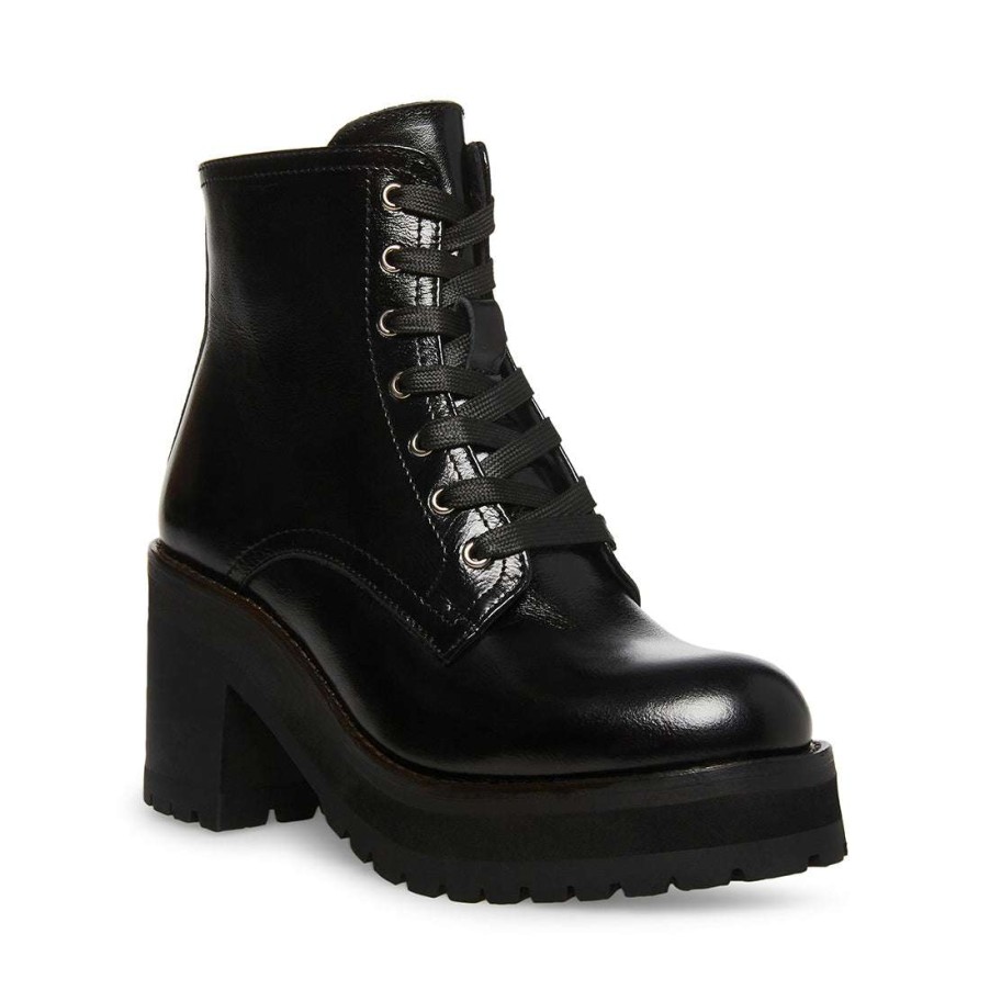 Platforms * | Top 10 Stevemadden Kerry Black Leather